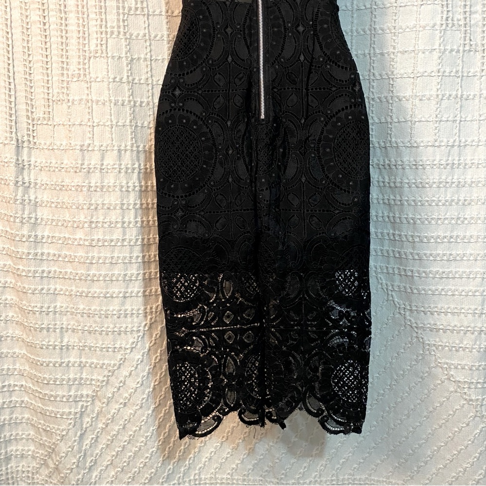 Black Lace Midi Dress, Size Small - Picture 4 of 7